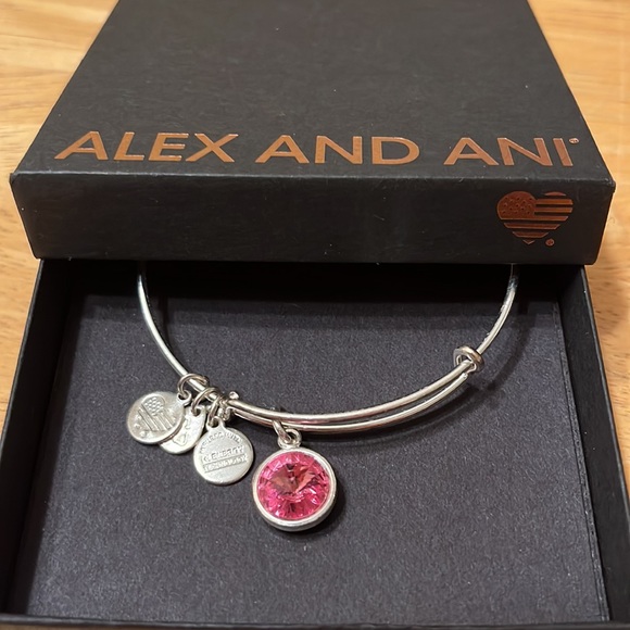 Alex and Ani Pink Gem Bangle - Picture 2 of 3